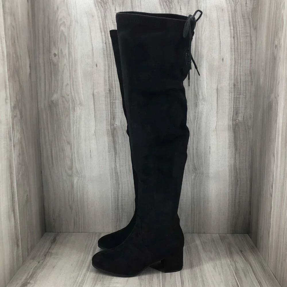 Dream Pairs Boots Womens 8 Black OTK Over The Knee Pull On